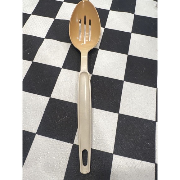 Ekco Other - Ekco USA Slotted Spoon Utensil Beige Kitchen Cooking Serving Utensil VTG